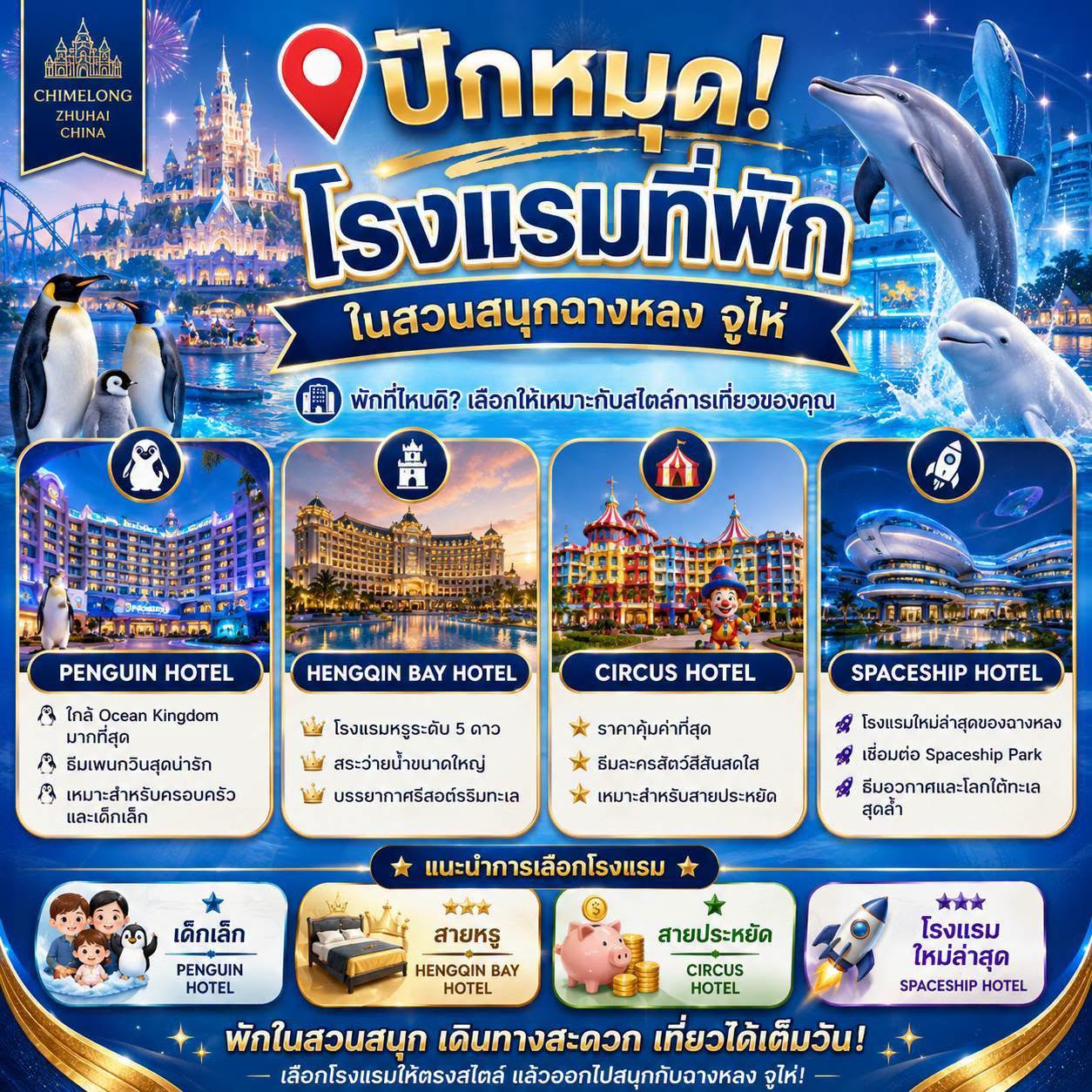 แนะนำโรงแรมในสวนสนุกฉางหลง